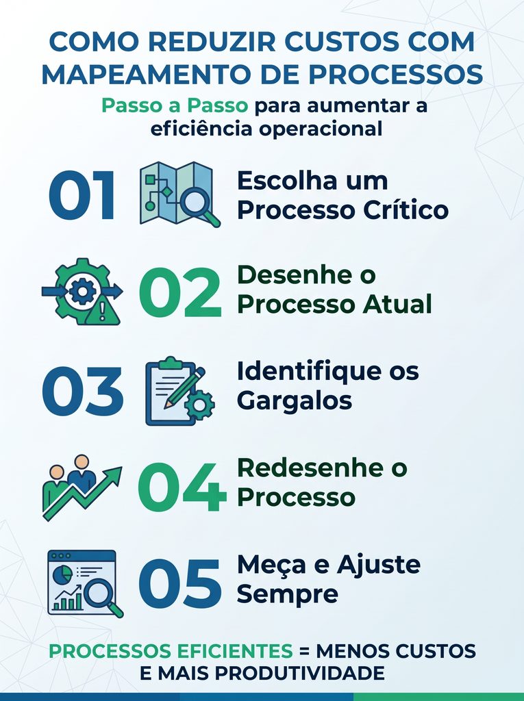 passo a passo para reduzir custos operacionais com mapeamento de processos