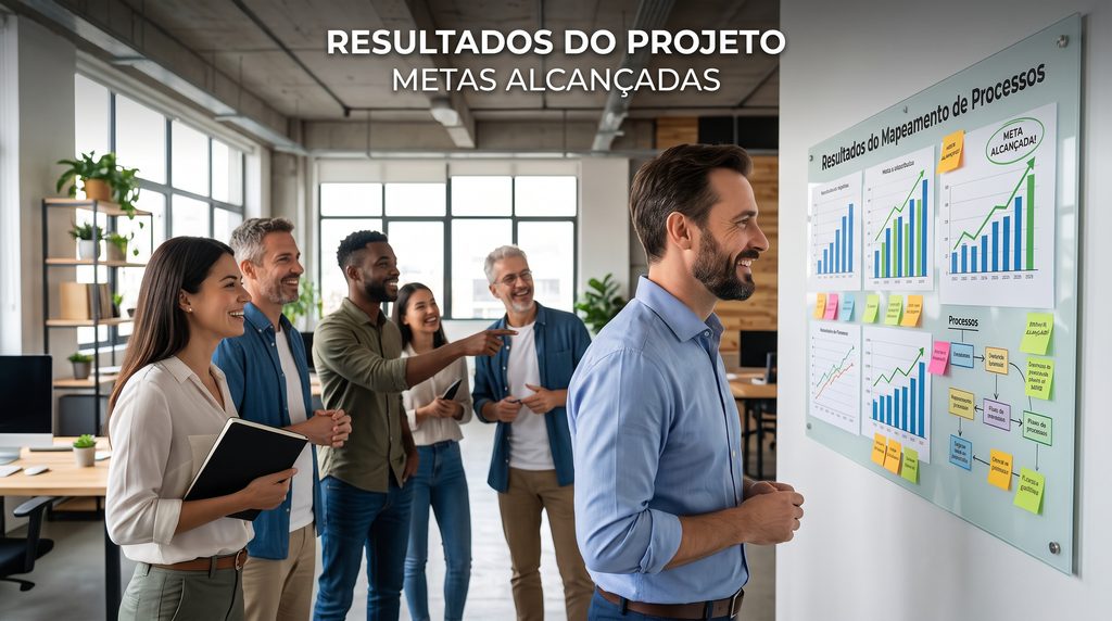 gestor e equipe comemorando resultado ao reduzir custos operacionais sem demissões